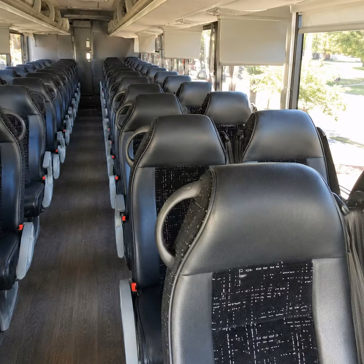 56 passenger charter bus inside