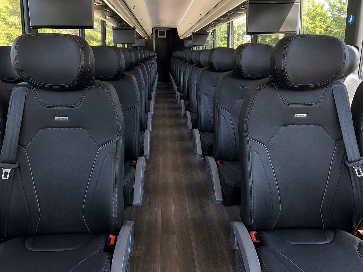 56 passenger charter bus interior